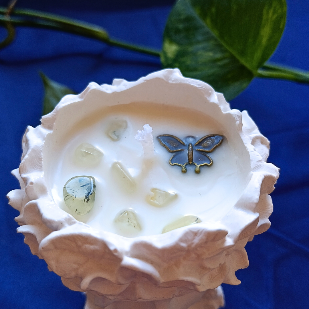 Vela Gaia com Óleo Essencial de Eucalipto e Prehnite