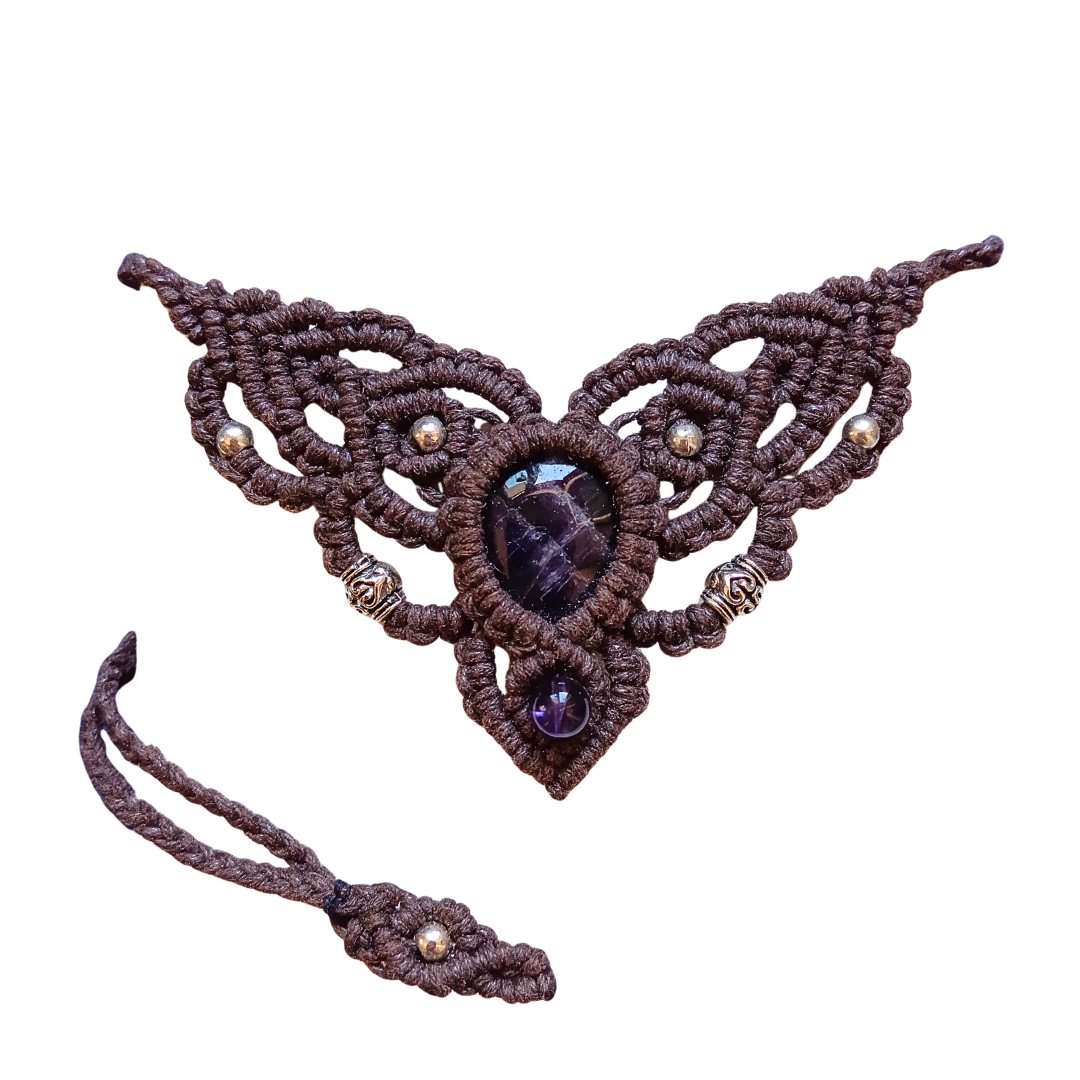 Colar Castanho com Ametista