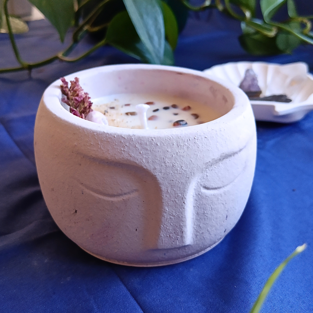 Vela Ânima com Óleo Essencial de Lavanda e Rodonite