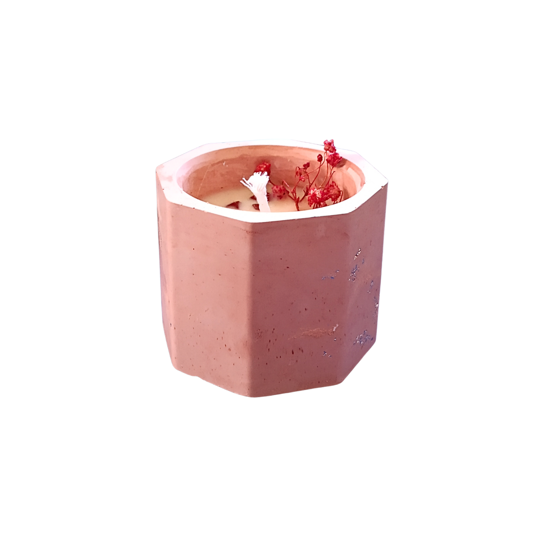 Vela Copo com Óleo Essencial de Canela e Jaspe Vermelho