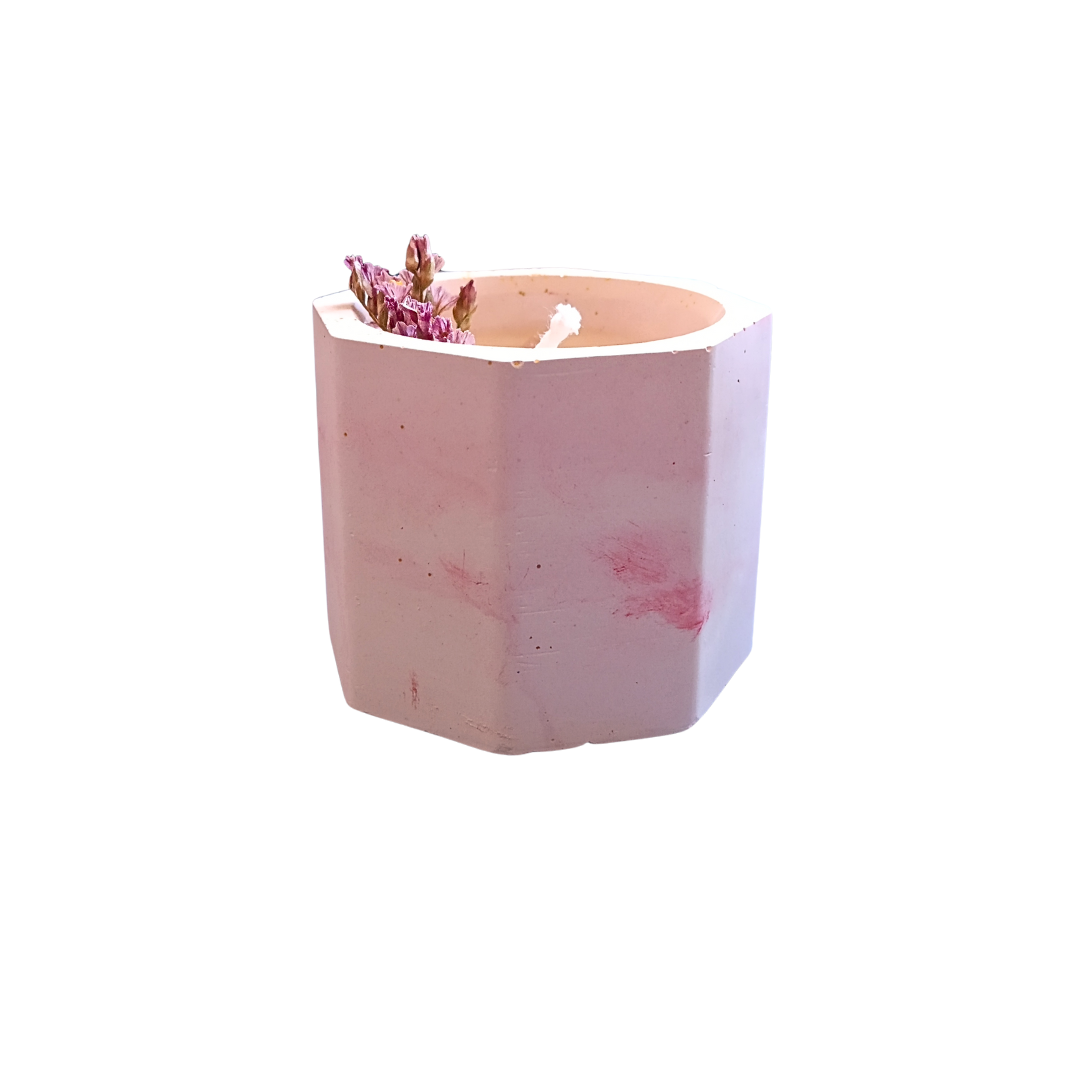 Vela Copo com Óleo Essencial de Canela e Quartzo Rosa