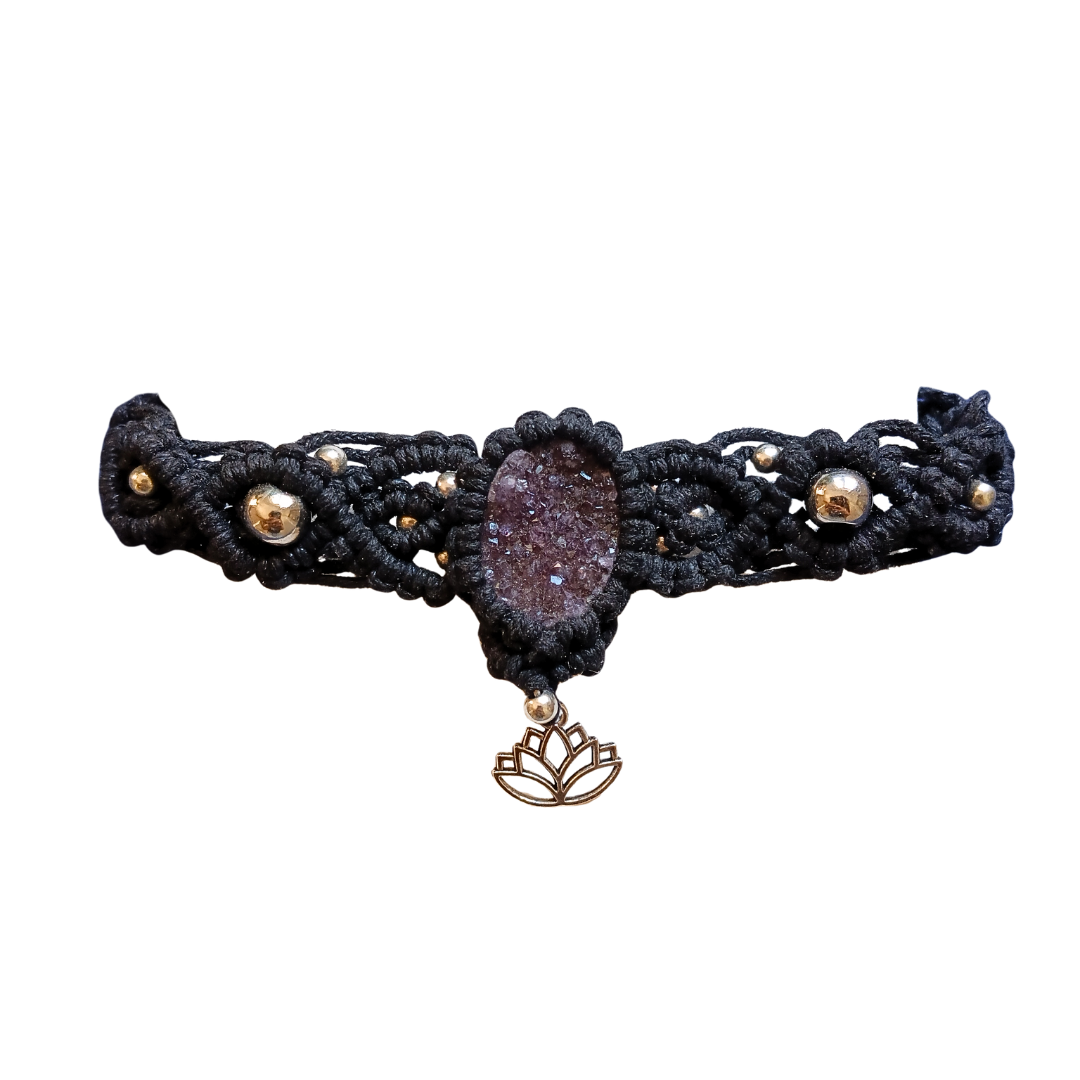 Choker Preto com Ametista