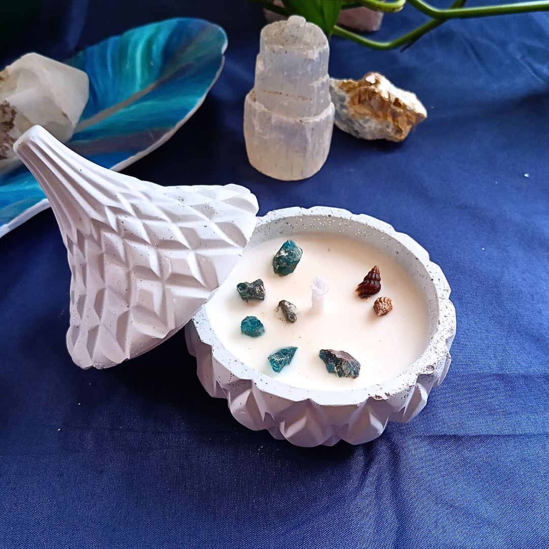Vela Tagine com Óleo Essencial de Eucalipto e Apatite Azul