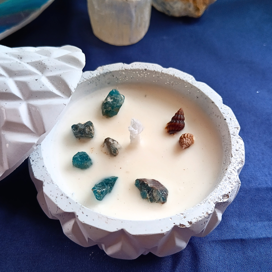 Vela Tagine com Óleo Essencial de Eucalipto e Apatite Azul