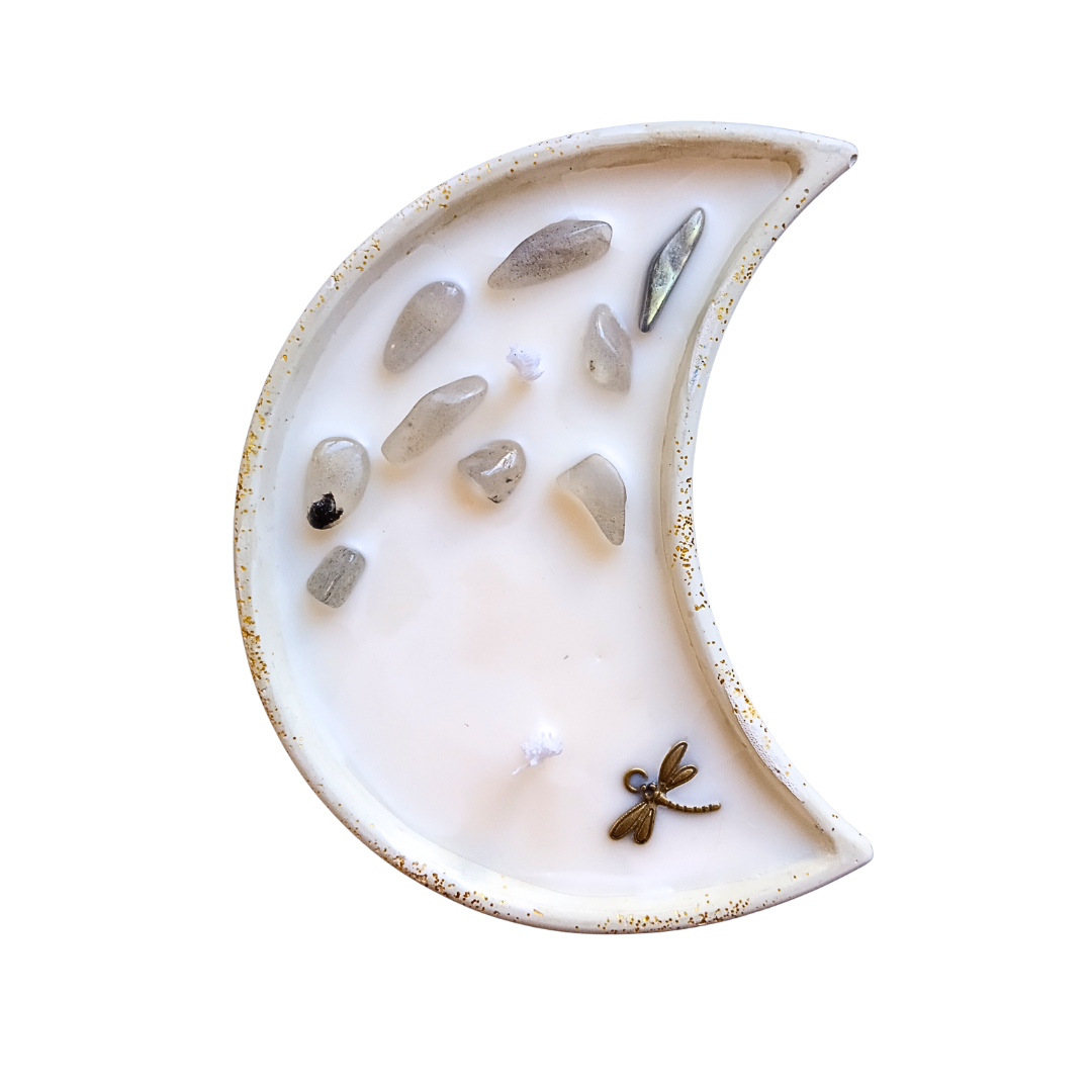 Vela Lua com Óleo Essencial de Alecrim e Labradorite