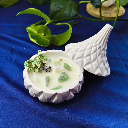Vela Tagine com Óleo Essencial de Hortelã-Pimenta e Aventurina Verde