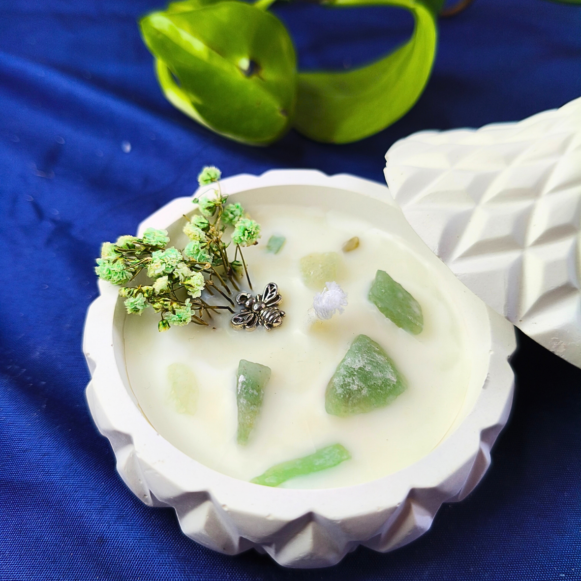Vela Tagine com Óleo Essencial de Hortelã-Pimenta e Aventurina Verde