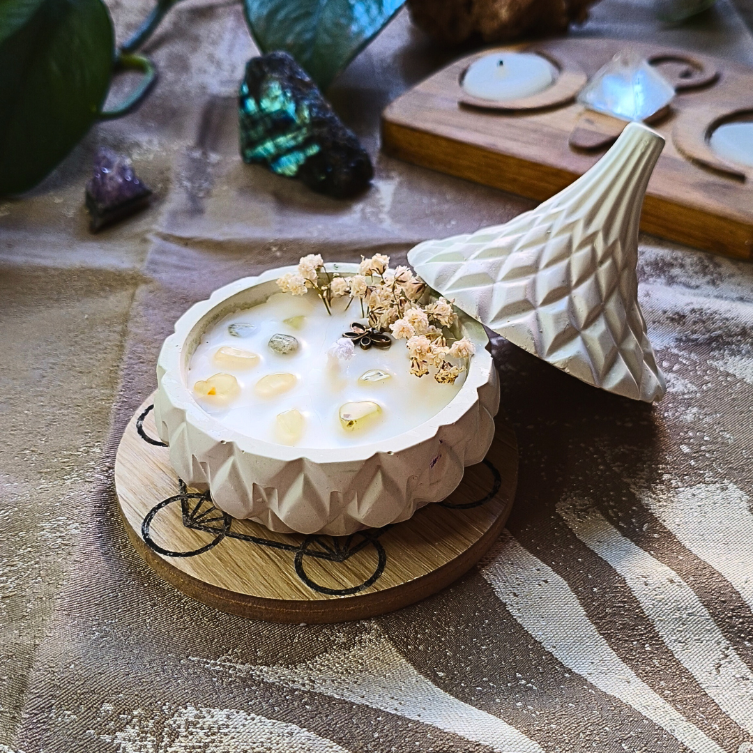 Vela Tagine com Óleo Essencial de Eucalipto e Prehnite