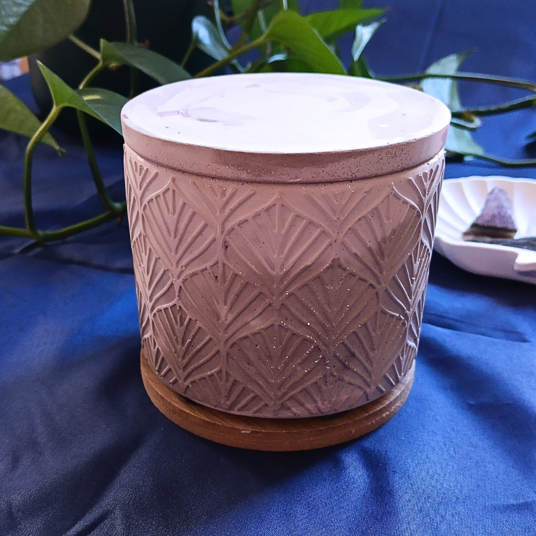 Vela Pote Grande com Sinergia de Óleos Essenciais e Cristais