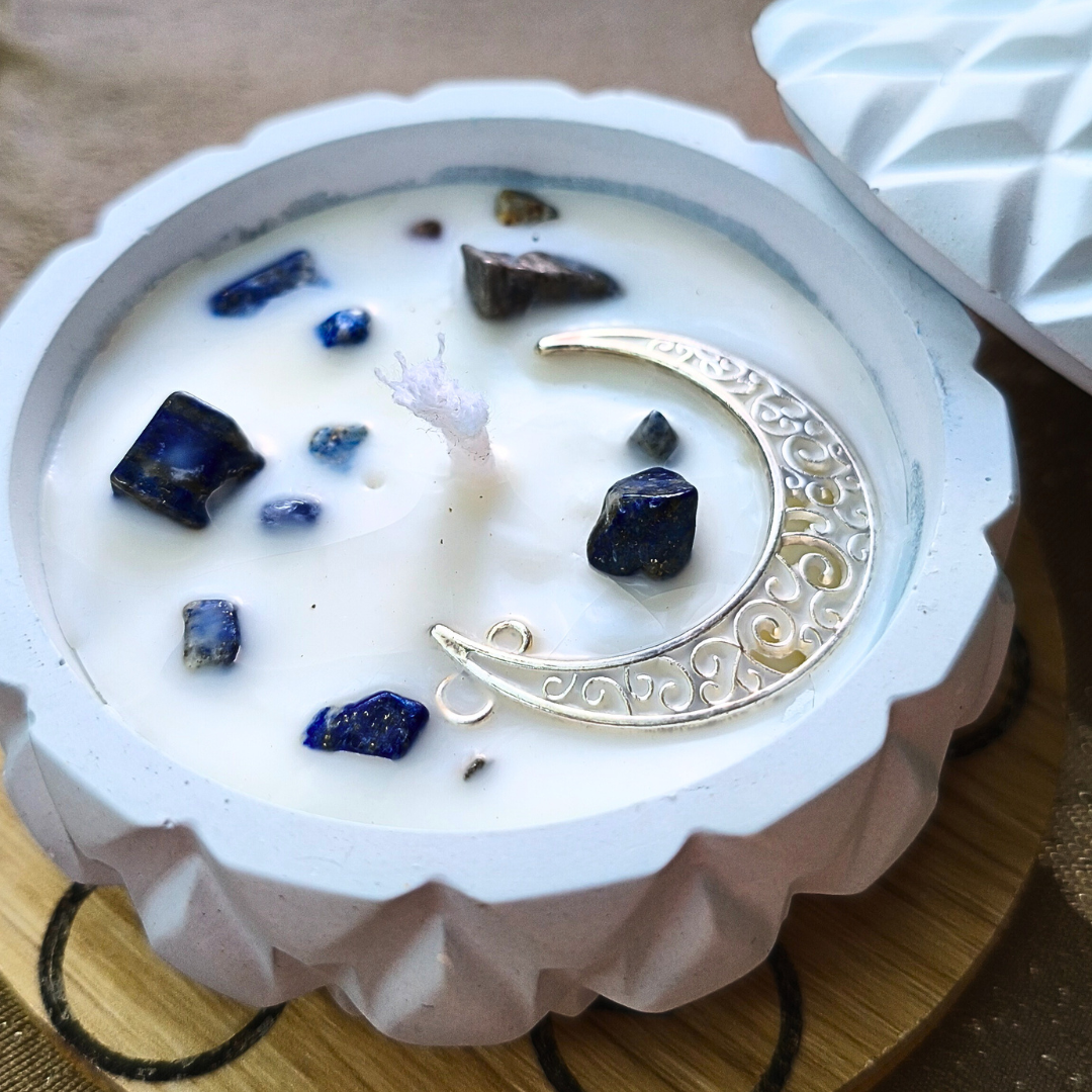 Vela Tagine com Óleo Essencial de Hortelã Pimenta e Lápis Lazúli