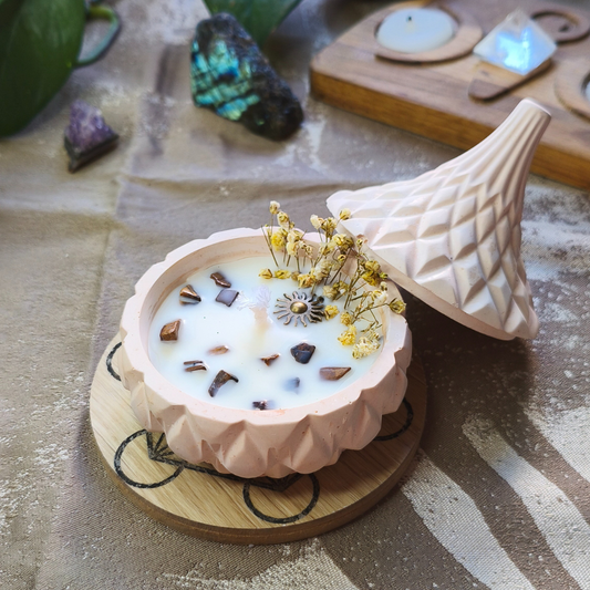 Vela Tagine com Óleo Essencial de Laranja e Olho de Tigre