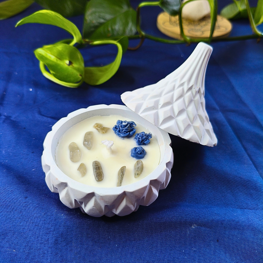 Vela Tagine com Óleo Essencial de Eucalipto e Labradorite