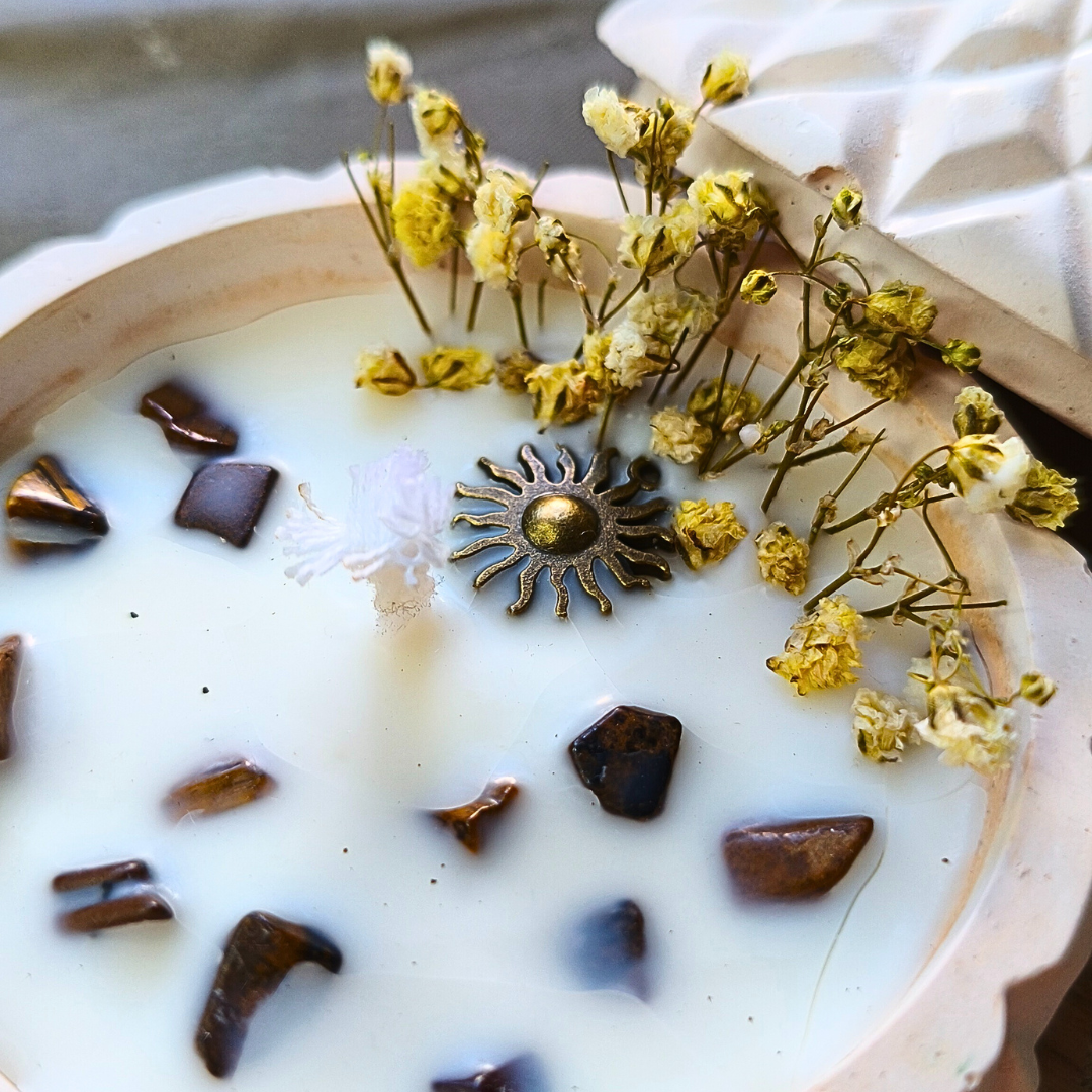 Vela Tagine com Óleo Essencial de Laranja e Olho de Tigre