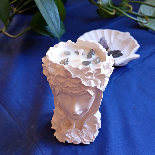 Vela Gaia com Óleo Essencial de Hortelã Pimenta e Labradorite