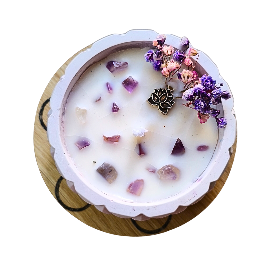 Vela Tagine com Óleo Essencial de Lavanda e Ametista