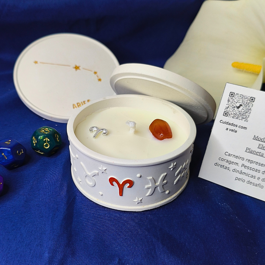 Vela Signo Carneiro - com Óleo Essencial