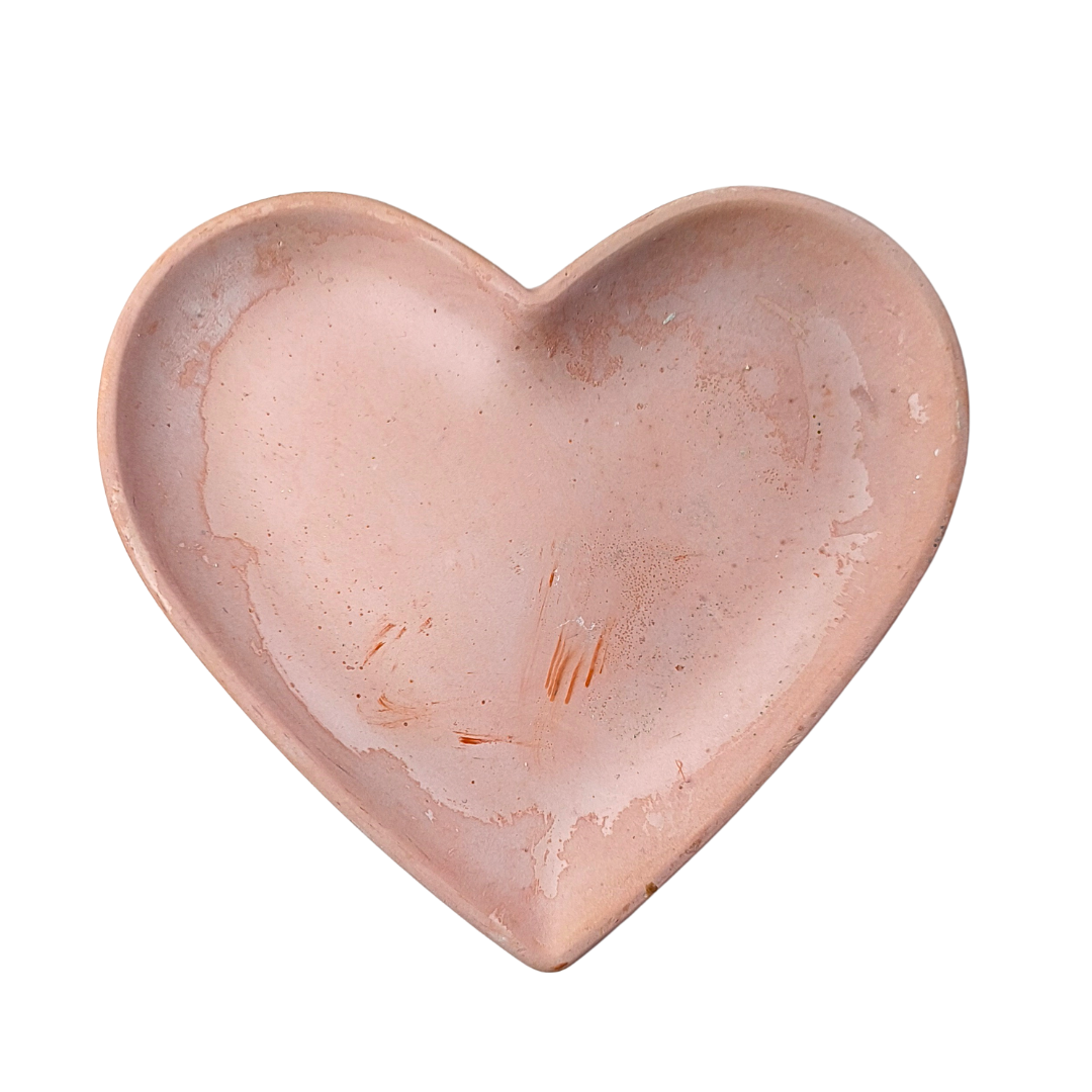 Conjunto Vela Madeira de Cedro em base Coração com Jaspe Vermelho