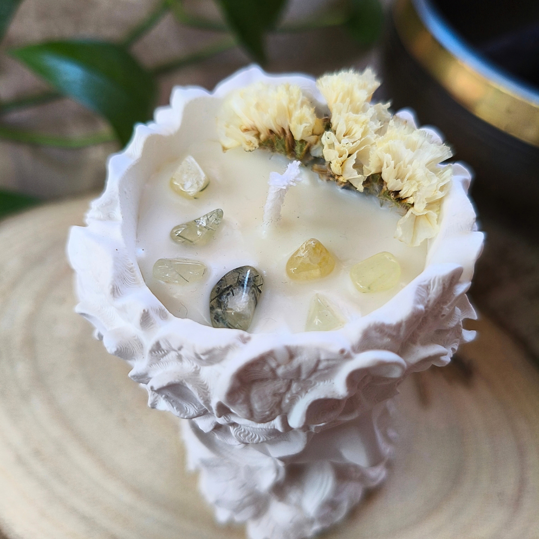 Vela Gaia com Óleo Essencial de Eucalipto e Prehnite