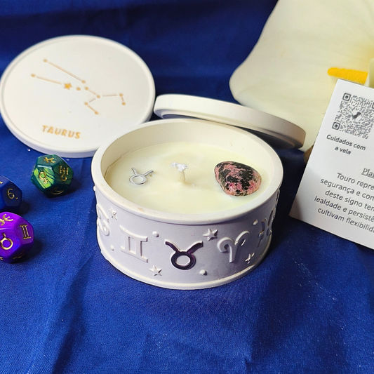 Vela Signo Touro - com Óleo Essencial