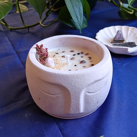 Vela Ânima com Óleo Essencial de Lavanda e Rodonite