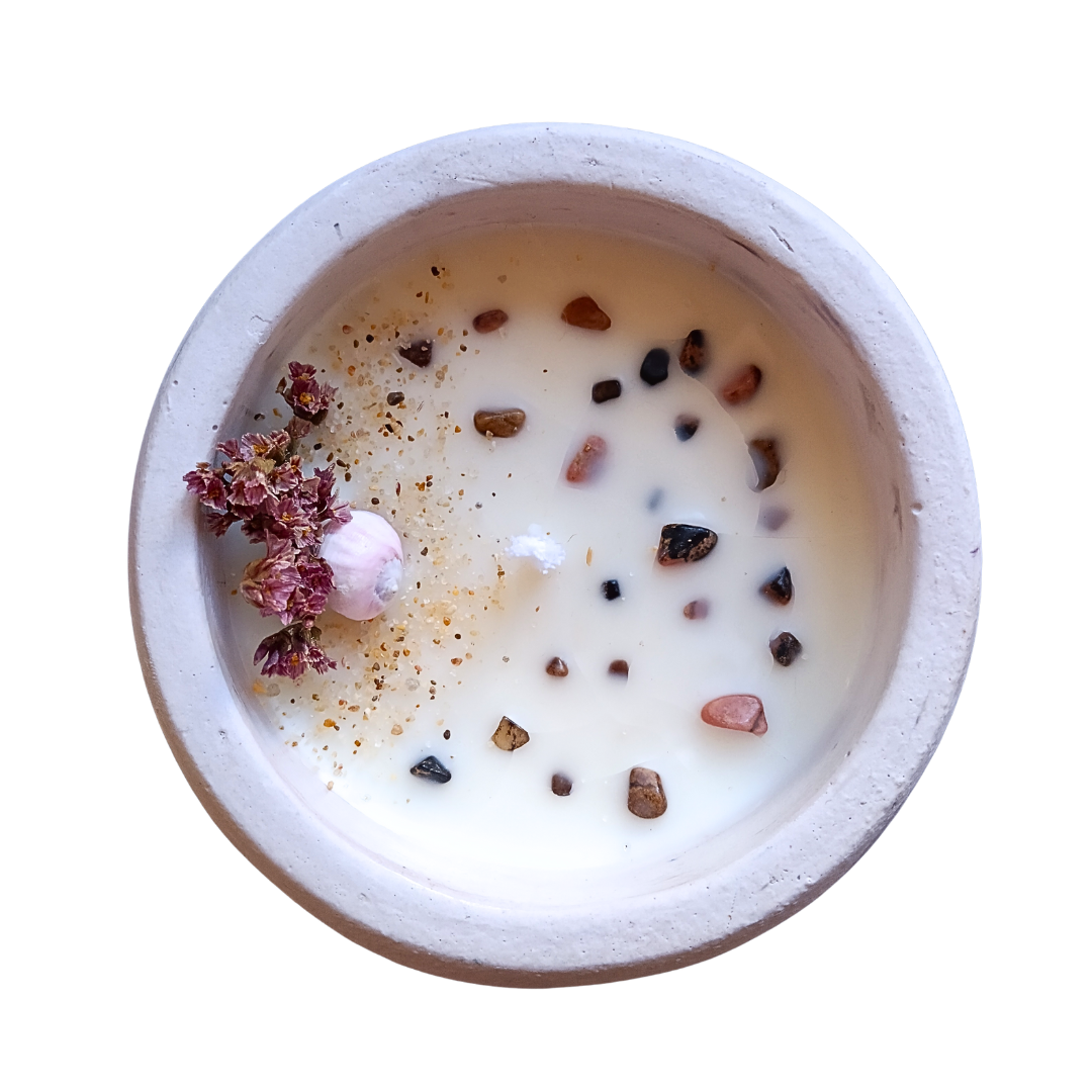 Vela Ânima com Óleo Essencial de Lavanda e Rodonite