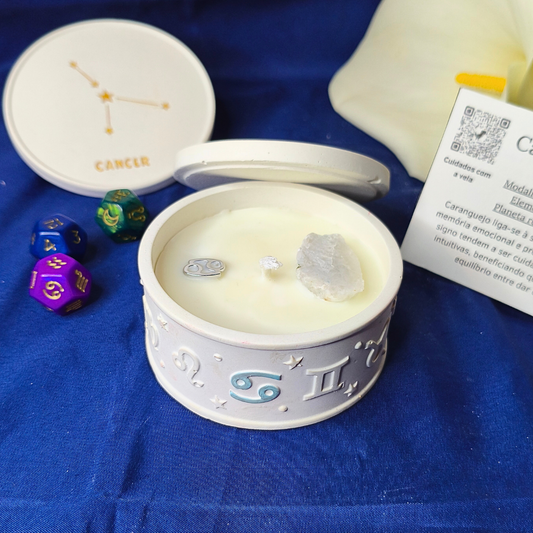 Vela Signo Caranguejo - com Óleo Essencial