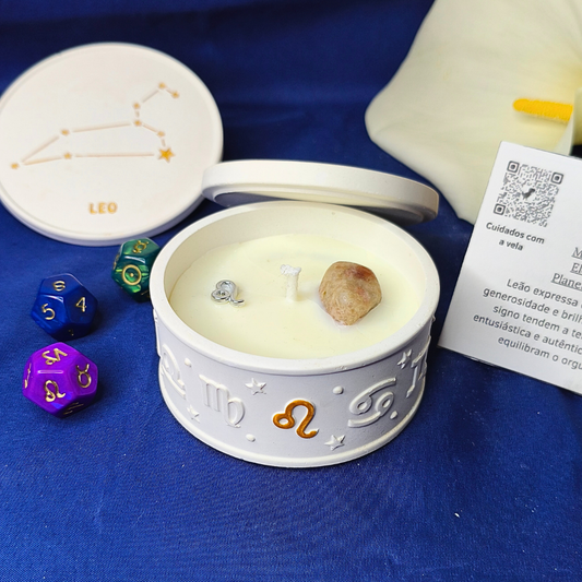 Vela Signo Leão - com Óleo Essencial