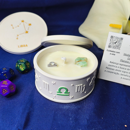 Vela Signo Balança - com Óleo Essencial