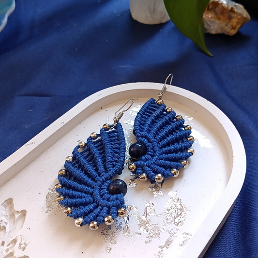 Brincos Azuis com Quartzo Azul