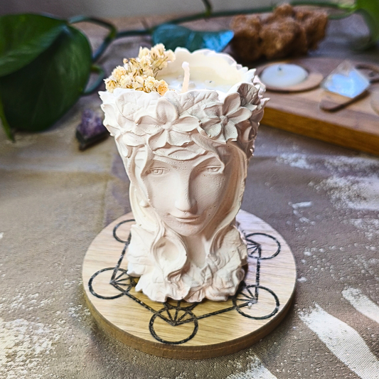 Vela Gaia com Óleo Essencial de Alecrim e Pedra da Lua