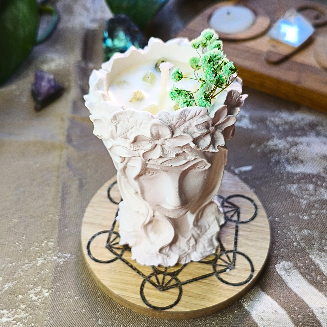 Vela Gaia com Óleo Essencial de Eucalipto e Prehnite