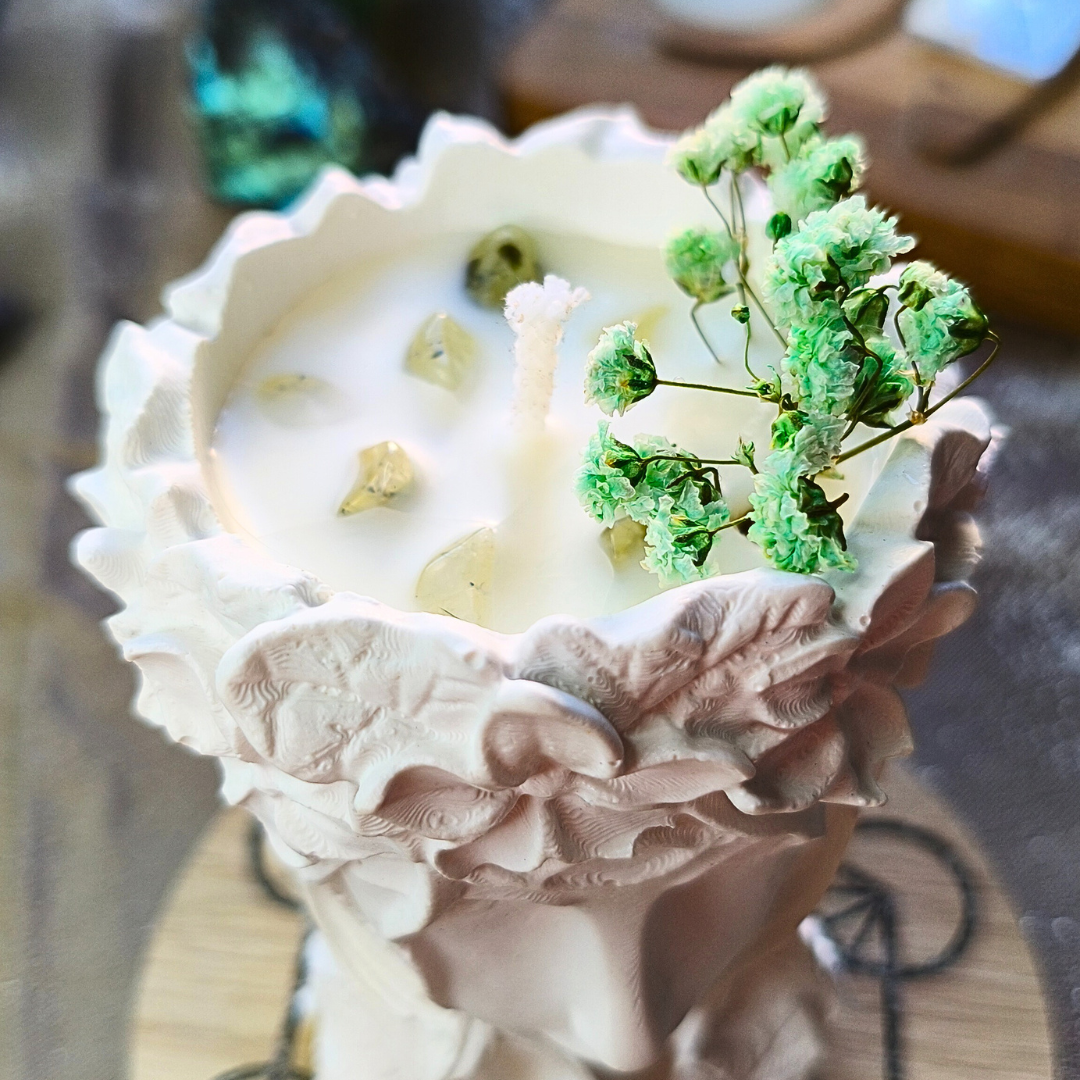 Vela Gaia com Óleo Essencial de Eucalipto e Prehnite