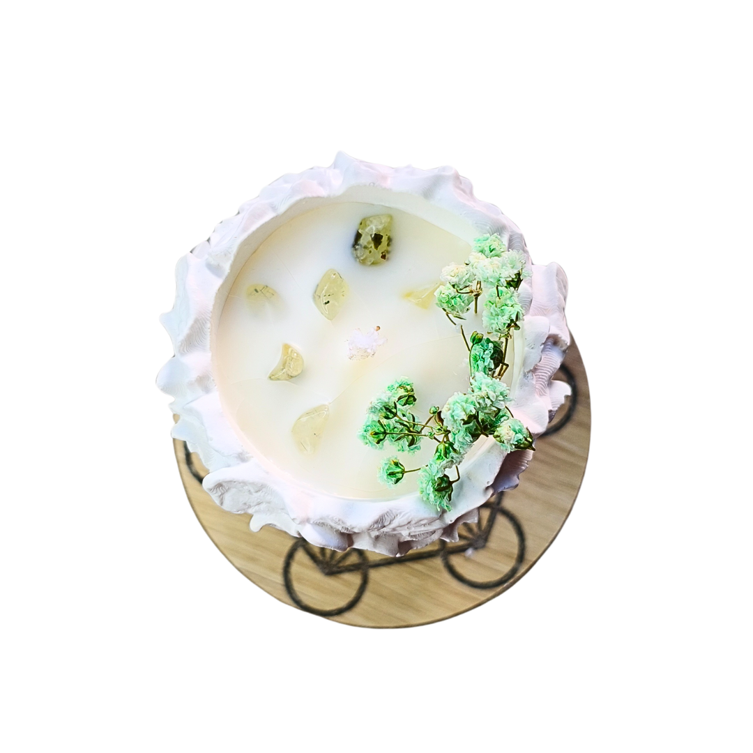 Vela Gaia com Óleo Essencial de Eucalipto e Prehnite