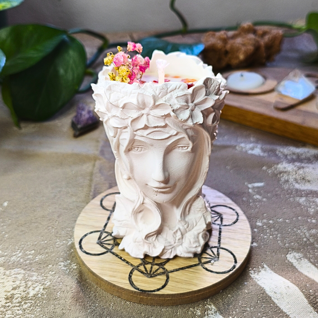 Vela Gaia com Óleo Essencial de Laranja e Cornalina