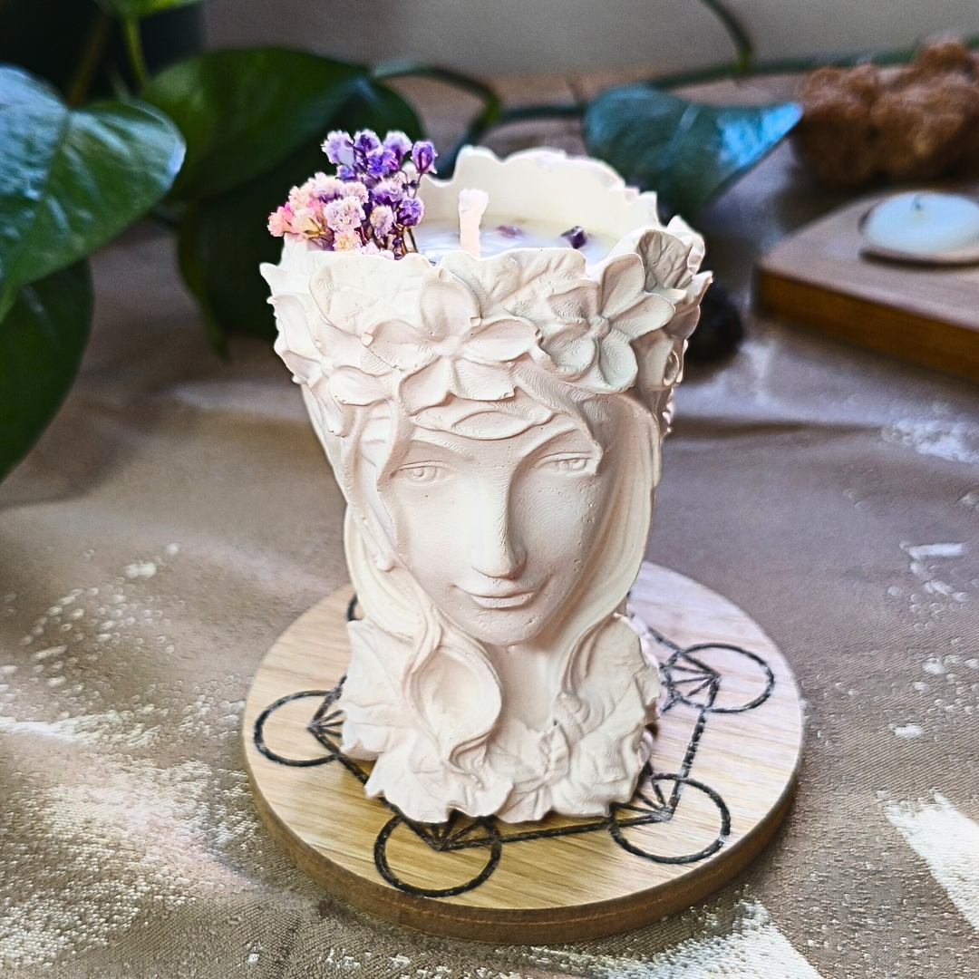 Vela Gaia com Óleo Essencial de Lavanda e Ametista