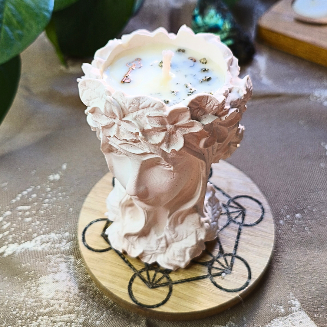 Vela Gaia com Óleo Essencial de Limão e Pirite