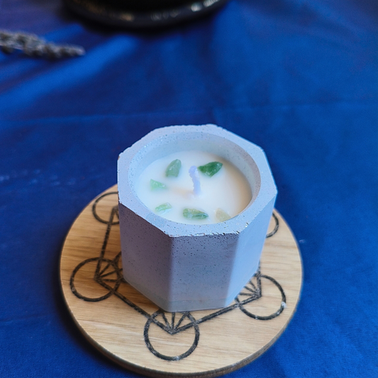 Vela Copo com Óleo Essencial de Lima e Aventurina Verde