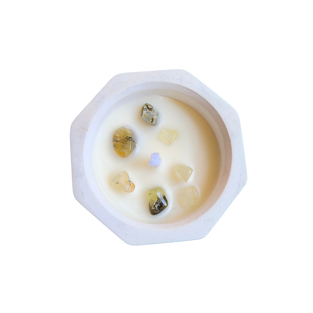 Vela Copo com Óleo Essencial de Sândalo e Prehnite