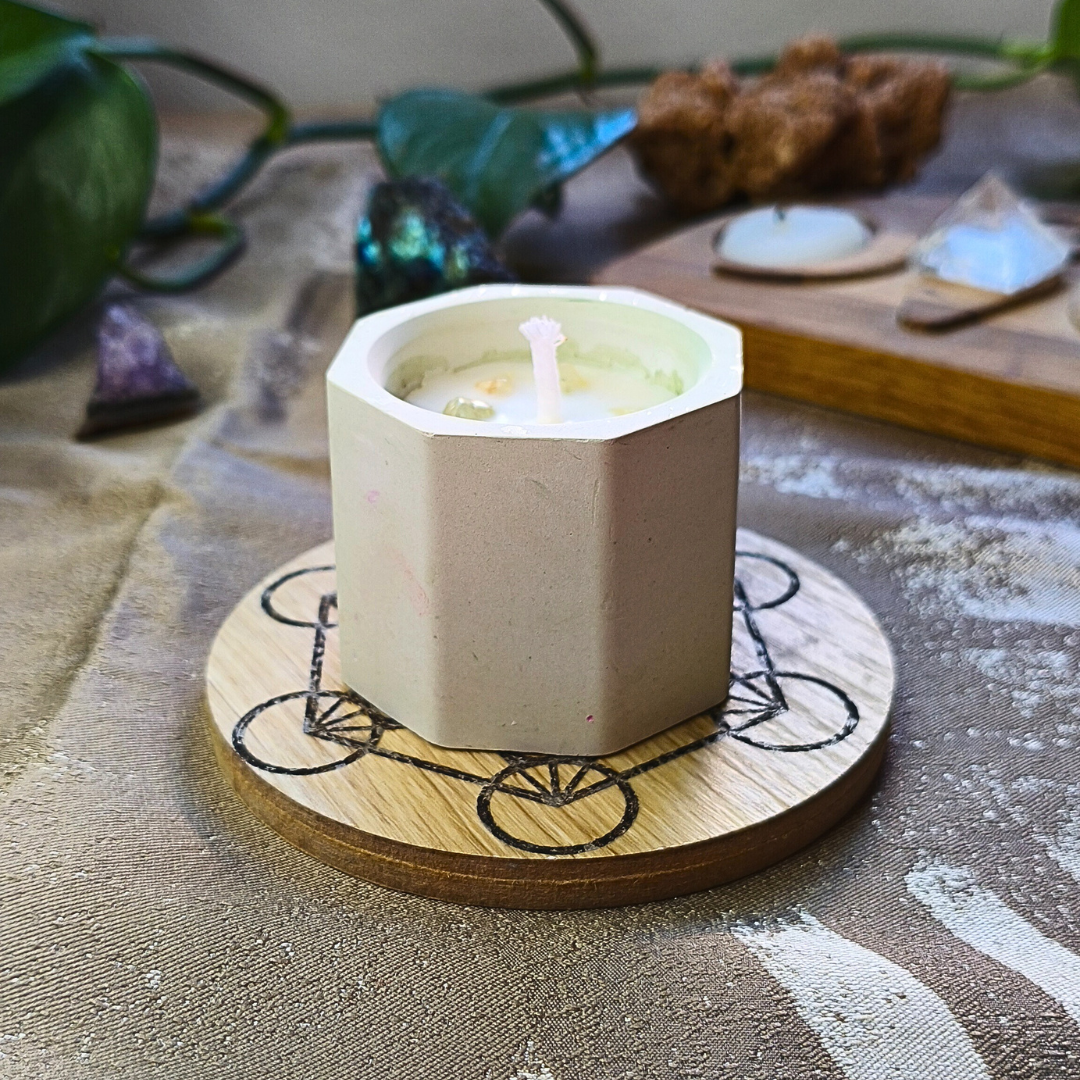 Vela Copo com Óleo Essencial de Alecrim e Prehnite