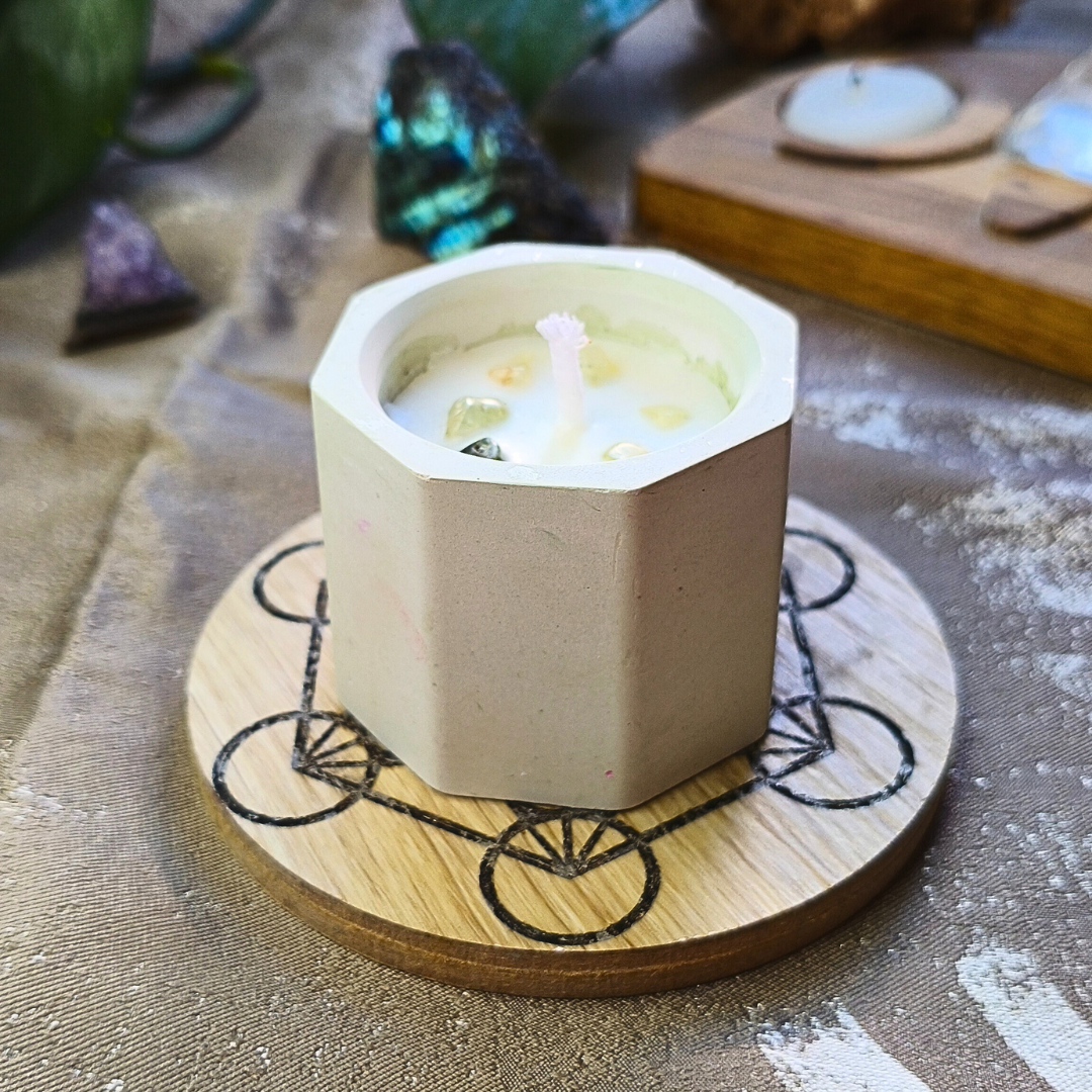 Vela Copo com Óleo Essencial de Alecrim e Prehnite