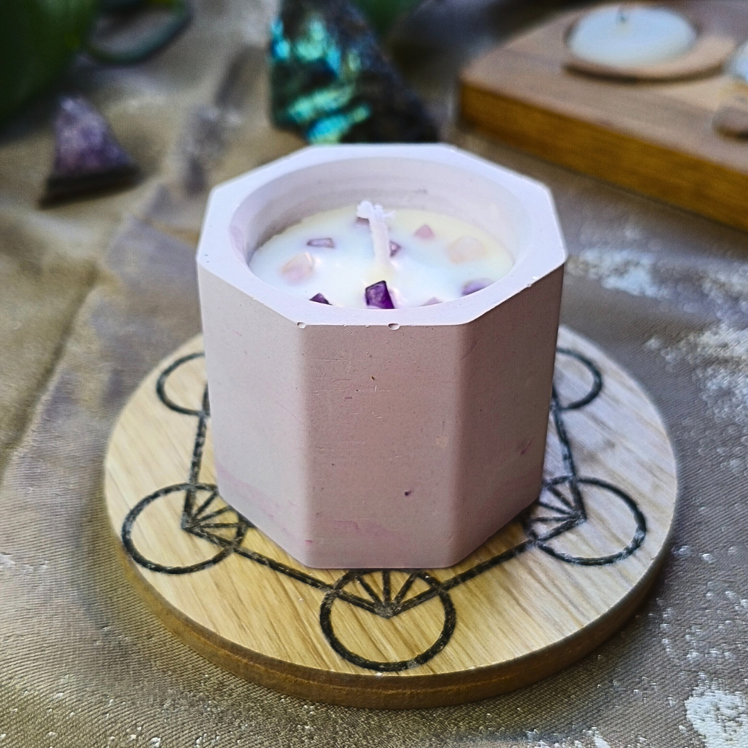 Vela Copo com Óleo Essencial de Lavanda e Ametista