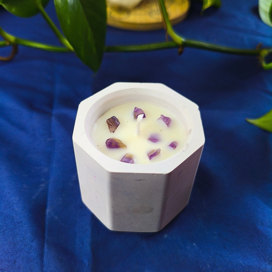 Vela Copo com Óleo Essencial de Lavanda e Ametista