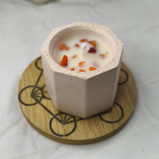 Vela Copo com Óleo Essencial de Laranja e Cornalina