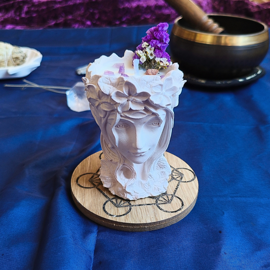 Vela Gaia com Óleo Essencial de Lavanda e Ametista