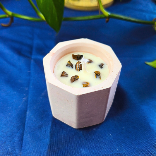 Vela Copo com Óleo Essencial de Limão e Olho de Tigre