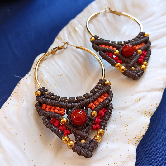 Argolas Castanhas com Cornalina