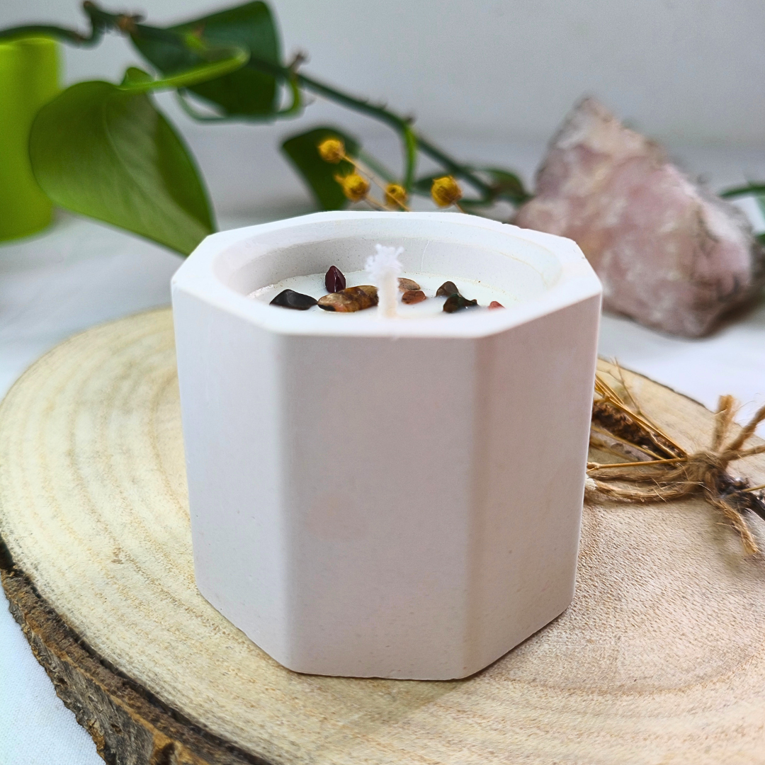 Vela Copo com Óleo Essencial de Lavanda e Rodonite