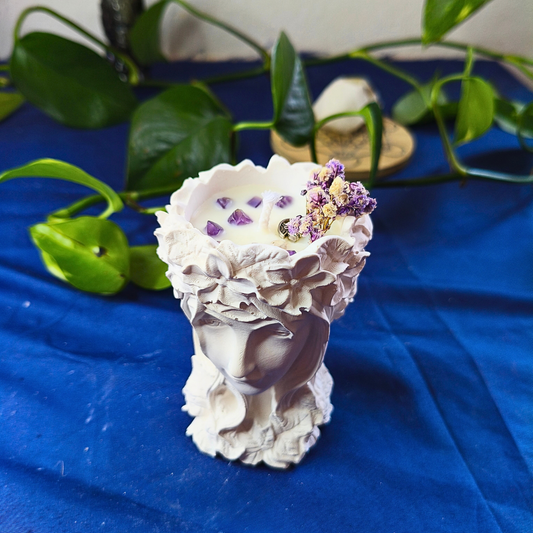 Vela Gaia com Óleo Essencial de Lavanda e Ametista