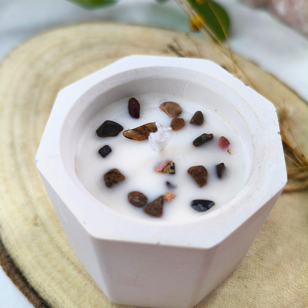 Vela Copo com Óleo Essencial de Lavanda e Rodonite