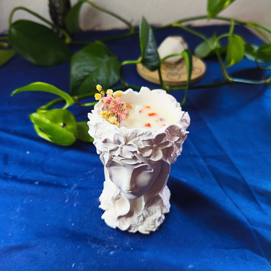 Vela Gaia com Óleo Essencial de Laranja e Cornalina